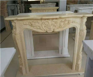 white fireplace carving china